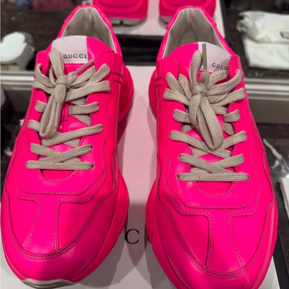 Gucci Rhyton Fluo Pink Sneakers - Picture 1 of 9